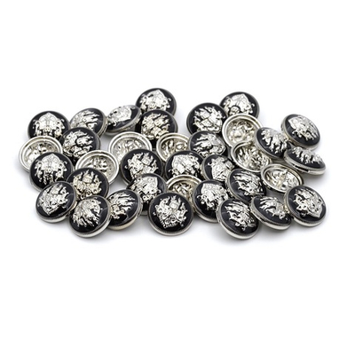 Пуговицы на ножке 28L (18мм), металл (Black/S черный с серебром), 36 шт, ME 645