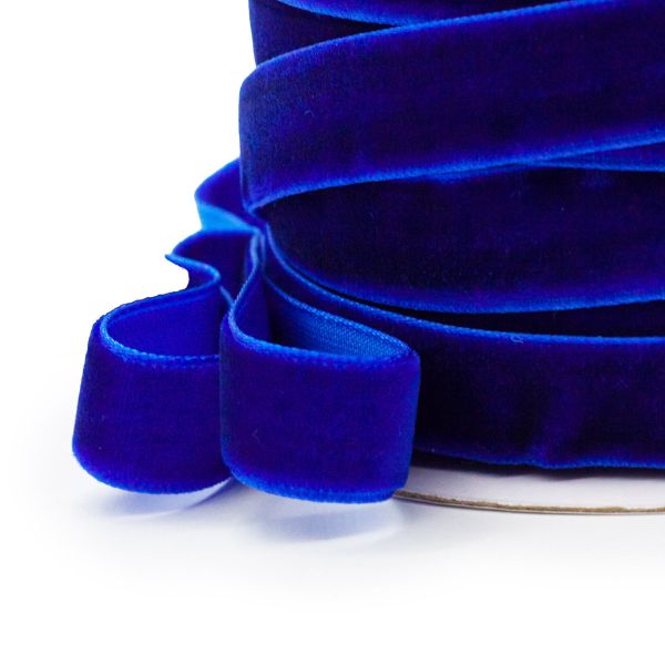 Лента бархатная (тесьма) 12.0 мм / 32.9±2 метров, 0081-1211 (8571 синий)