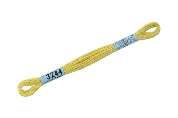 Мулине Gamma 100% хлопок, цв.3244 бл.салатовый, 24 мотка по 8 метров