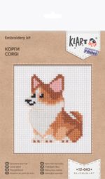 Набор для вышивания нитками Klart 12-043, Корги 9.5х11 см