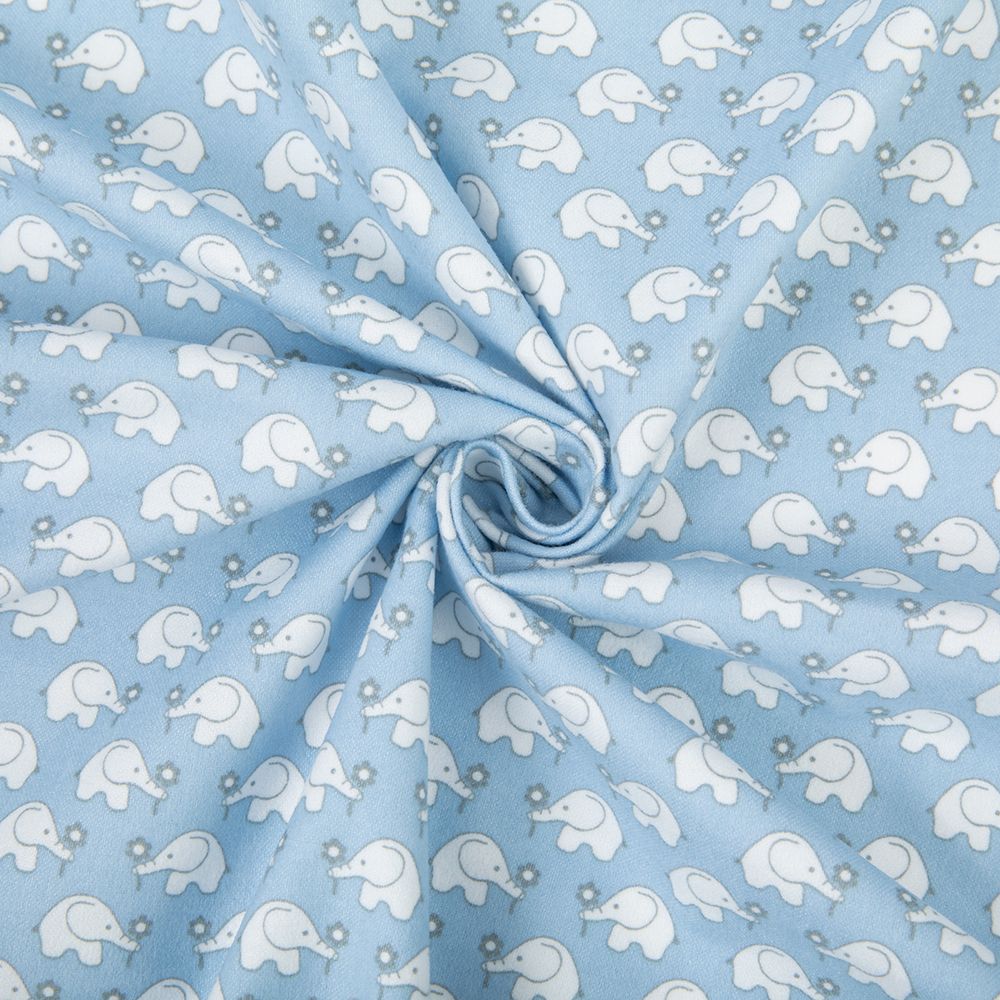 Ткань для пэчворка Peppy Молочные сны фланель, рулон 112 см / 5 метров, МС-22 голубой, Peppy