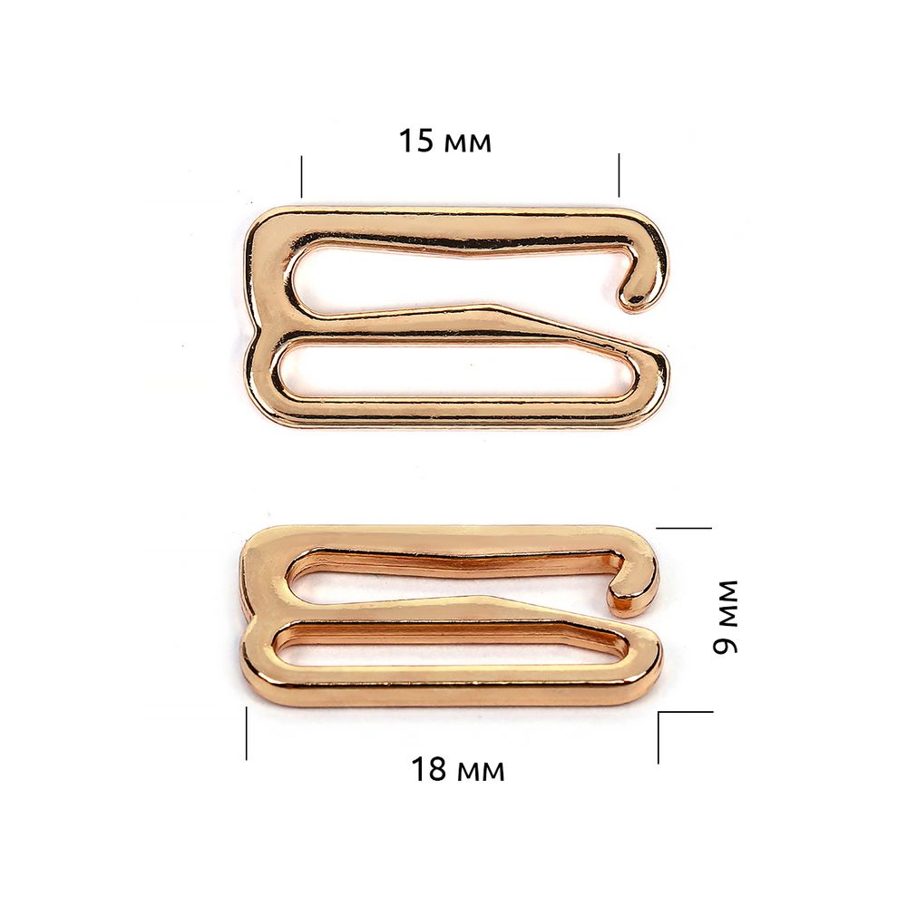 Крючки для купальника металл 15.0 мм, золото, 915.SW, 100 шт