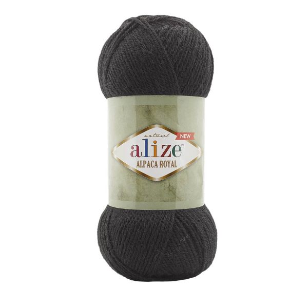 Пряжа Alize (Ализе) Alpaca Royal New / уп.5 мот. по 100 г, 250м, (60 черный)
