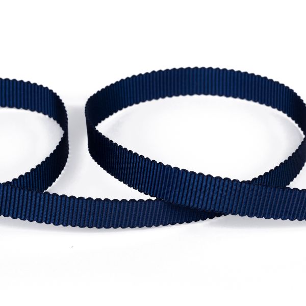 Лента репсовая (в рубчик) с зубчатым краем 10.0 мм, 25±1 метров, 370 т.синий, Gamma PTGR-10