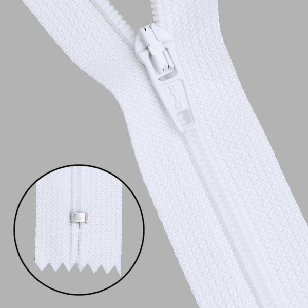 Молния спираль (витая) Т3 (3 мм) 1 зам., н/раз., 20 см, автомат, бел, 30091, 10 шт