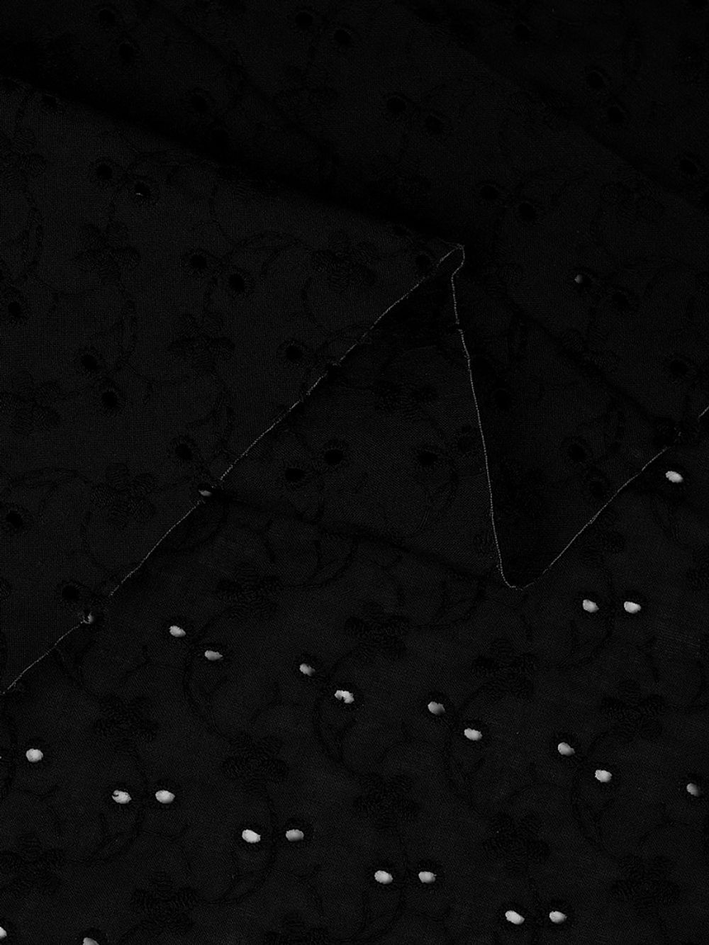 Ткань шитьё (прошва) 100 г/м², 150 см / 2 метра, TBY.Emb.8067.25, 25 черный