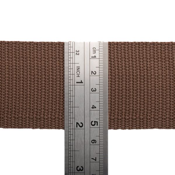 Стропа (ременная лента) 50 мм / 30 метров, толщ. 1.0 мм, [28 г/пог.м], 100% п/п, 21 коричневый