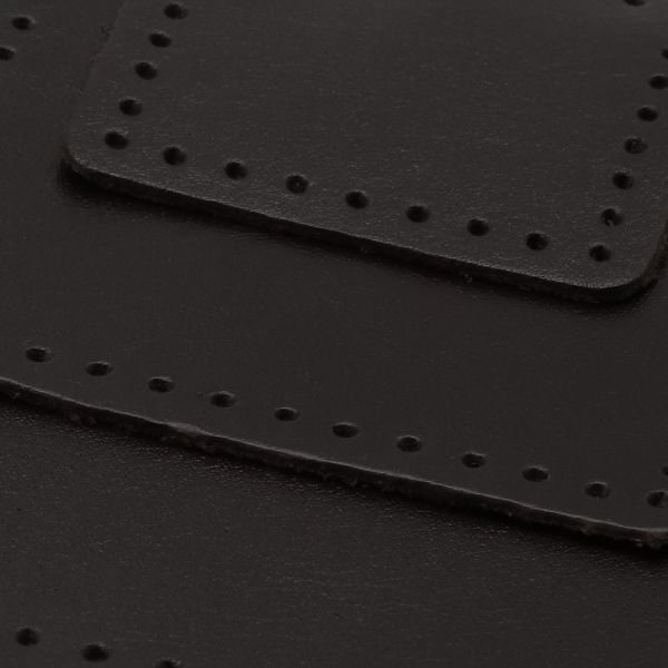 Набор заплаток пришивных из кожи, квадрат 4см, 6см и 8см, с перфорацией, 3 шт, 100% кожа (03 темно-коричневый), 9402