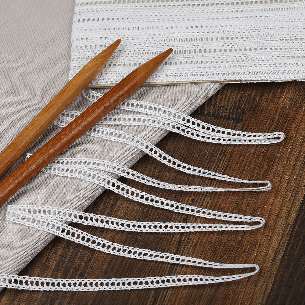 Кружево вязаное (тесьма) 10 мм, диз.6352.02, цв.белый, уп.9.14м, Kruzhevo