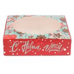 Коробка с окном для печенья 11.5х11.5х3 см, №1 Новогодние чудеса, S-Chief CBC-005