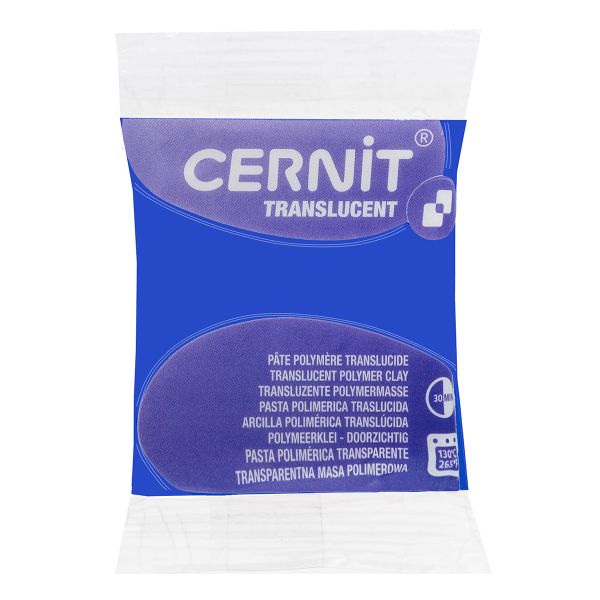 Полимерная глина запекаемая Cernit Translucent прозрачный, 56 г, 275 прозрачный сапфир