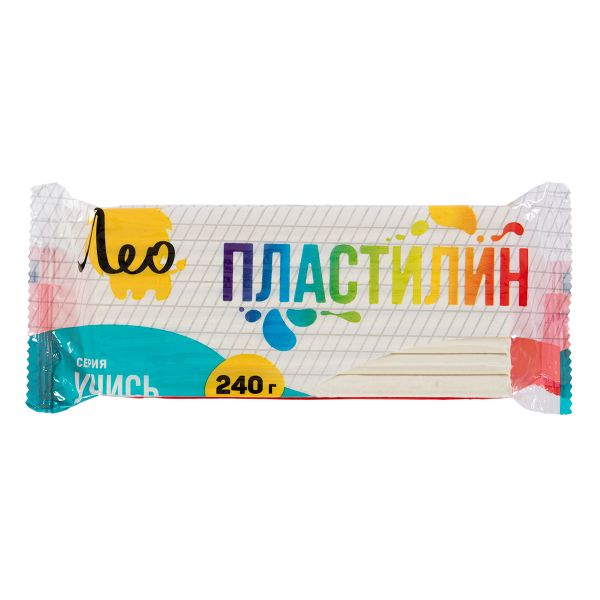 Пластилин классический, 240 г, 5 шт одного цвета, белый, Лео LNMC-240