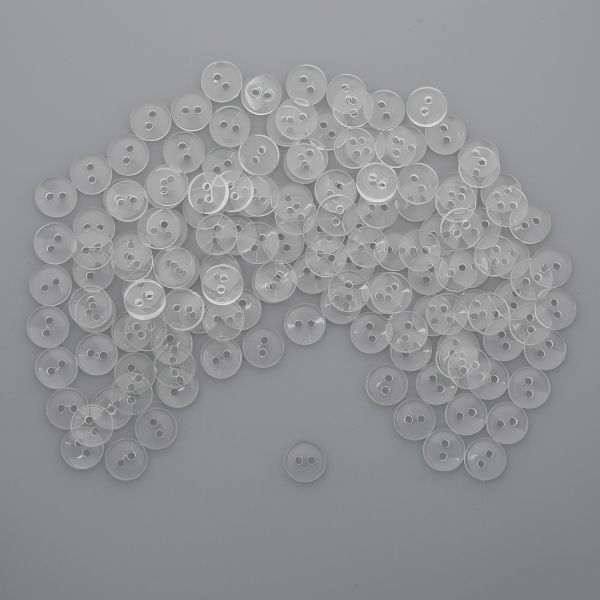 Пуговицы 2 прокола 14L, 9 мм, (Clear (прозрачный)), NE74, 144 шт