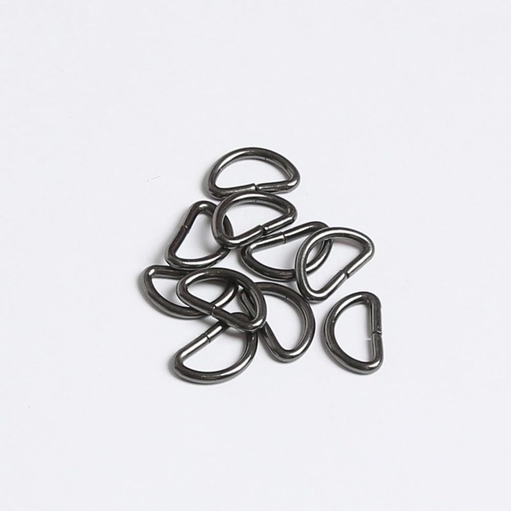 Полукольцо сварное металл 12.0 мм (in), (внешн. 17х11 мм, ⌀2.5 мм), 100 шт, чер.никель ГР, 6048