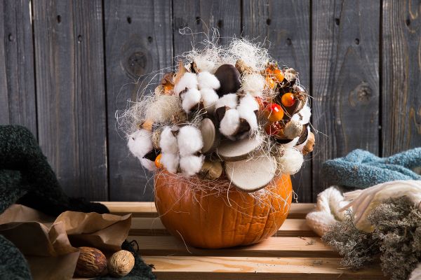 Декоративные элементы 15 шт (5х3 шт), 20 см, 01 веточка хлопка, Blumentag CTW-01