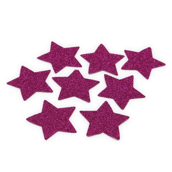 Набор декоративных элементов из ткани Звездочки 35х0,5мм 8 шт (малиновый), 28655