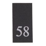 Этикетка-размерник 10х20мм, 100 шт/упак, черный фон/белый шрифт (MN) (58)