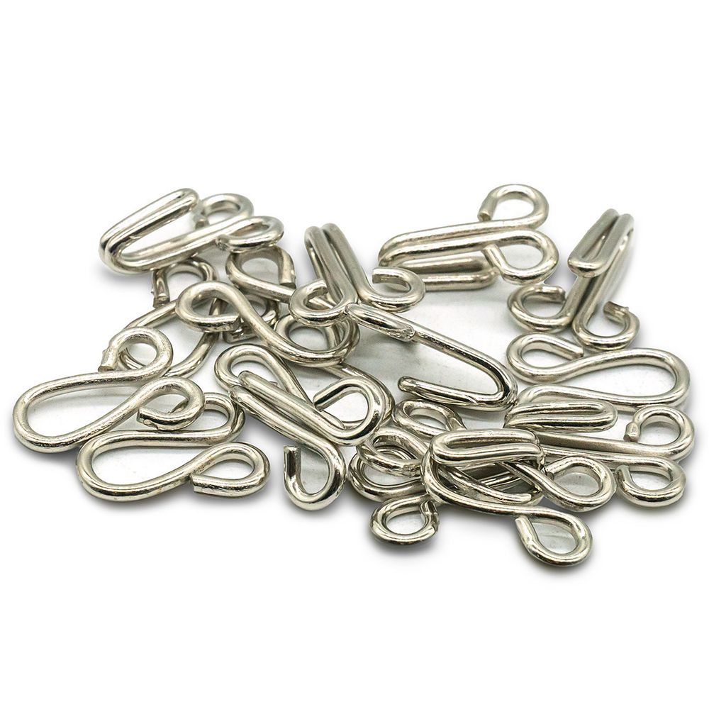 Крючки пришивные 18 мм, никель, упак. 8 компл, Hobby&Pro, 5 упак