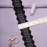 Кружево гипюр (плетёное) 55 мм / 13.7 метров, черный, 3AR1306