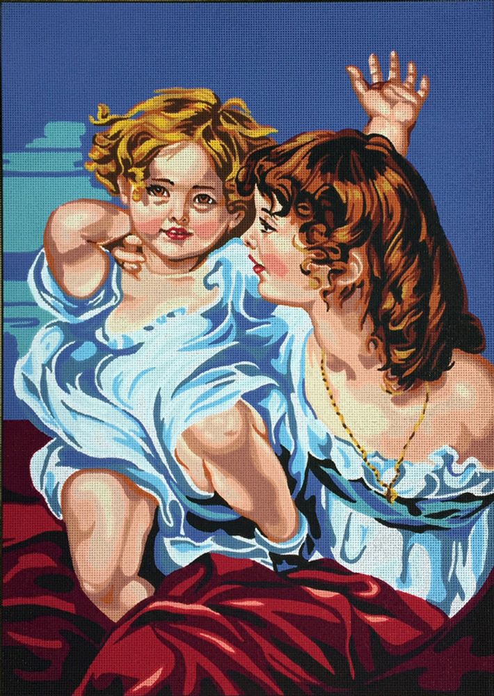 Рисунок для вышивания Soulos (канва жесткая), &quot;Мать с ребенком&quot;, 60х80 см