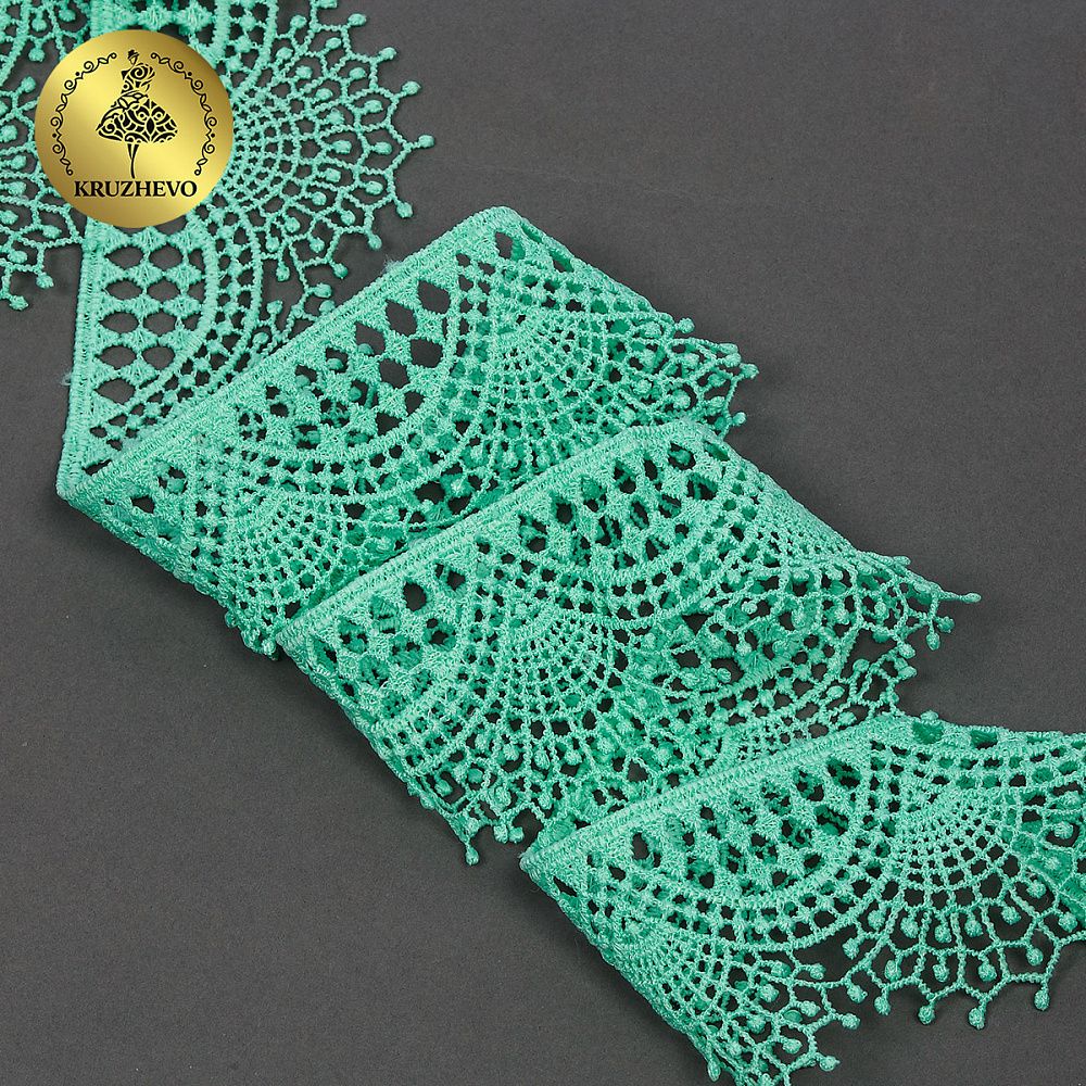 Кружево гипюр (плетёное) 55 мм / 13.71 метров, TBY.SUN.01, цв.F249 мята