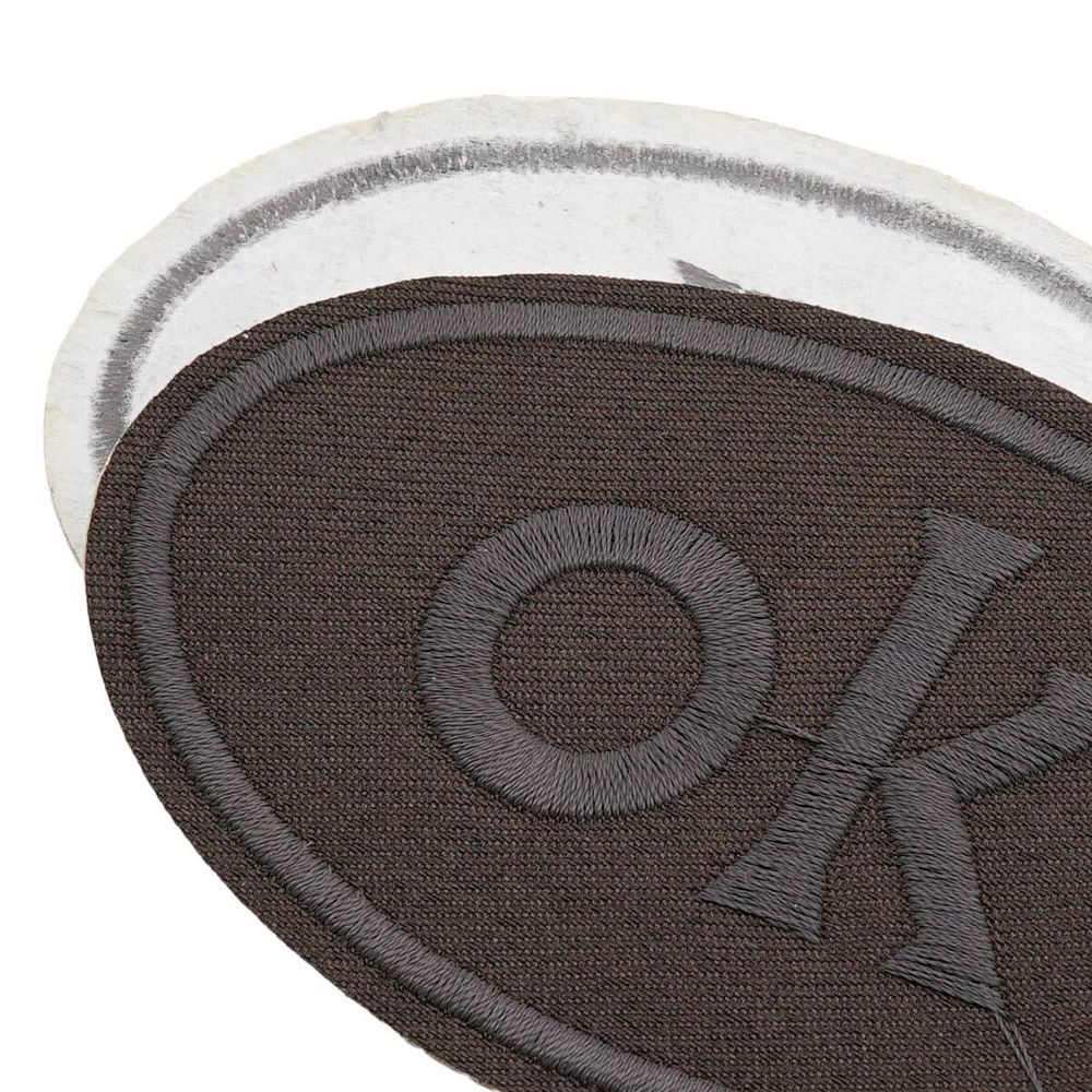 Термоаппликация овал OK 92х60мм (Gray2 (серый2)), 2 шт, LA560