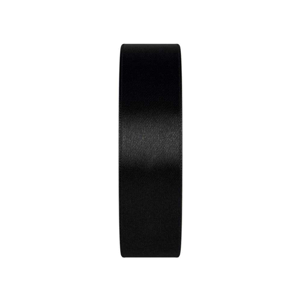 Лента атласная 1-сторонняя 25.0 мм / 33±2 метра, 113 черный, Gamma
