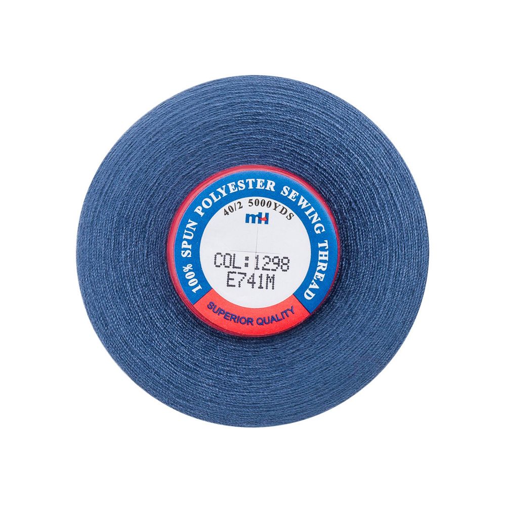 Нитки швейные Euron mH 40/2, 5000 ярд, 1298 синий, 1 катушка