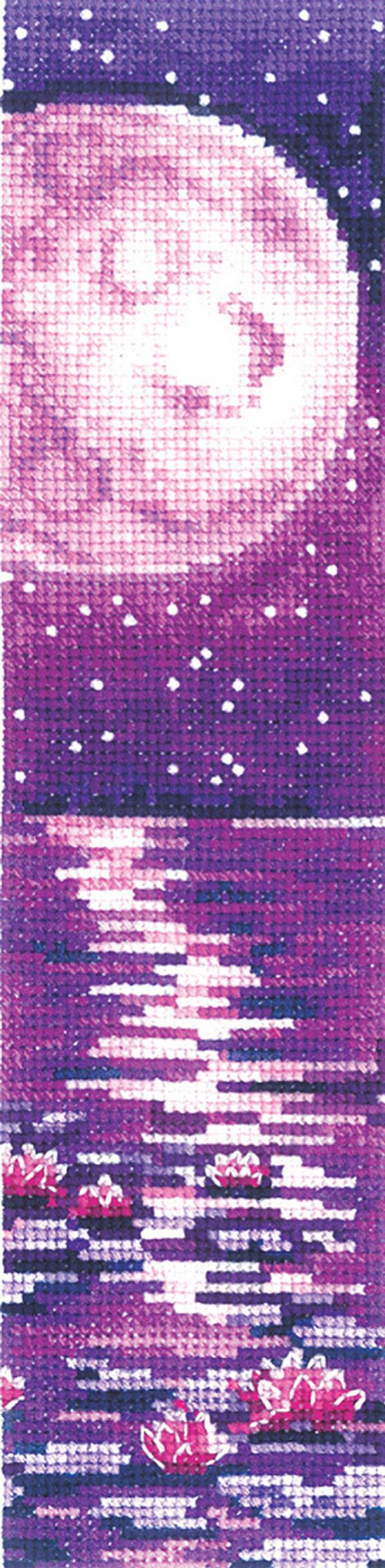 Набор для вышивания нитками Сделай своими руками, Закладки. Лиловая луна 5,5х22 см