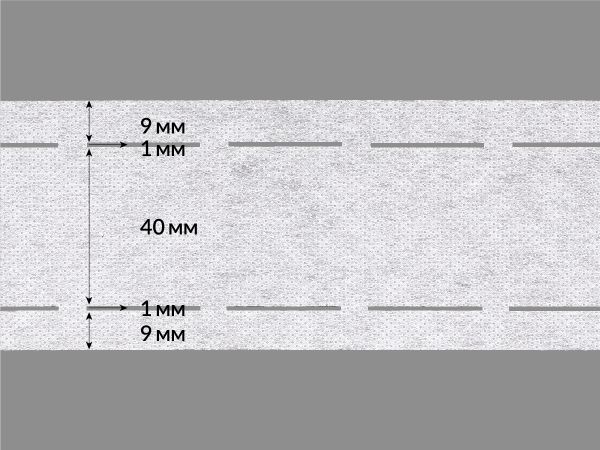 Лента корсажная клеевая перфорированная 60.0 мм / 200 метров, 35 г/м², цв. белый, 20135 9/1/40/1/9, БрючникоФФ