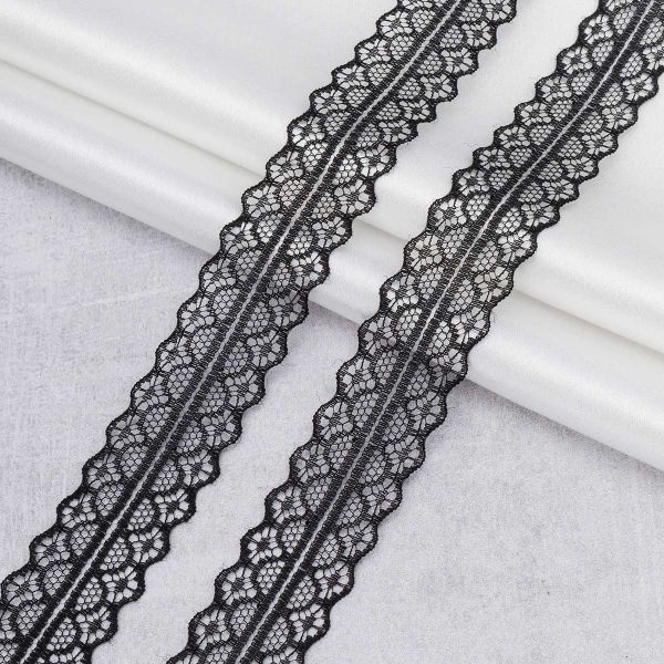 Кружево капроновое 30 мм, / 13.72 метра, черный