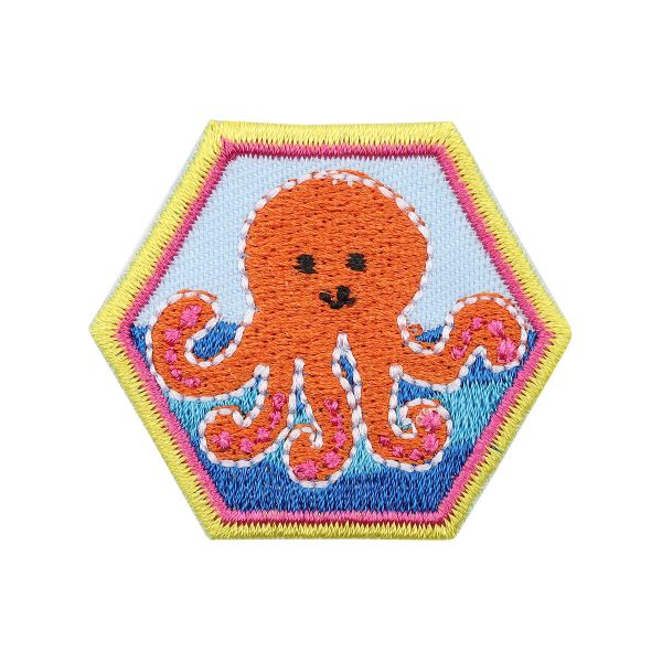 Термоаппликация Эмблема осьминог, 3.8х4.5cm, Hobby&Pro