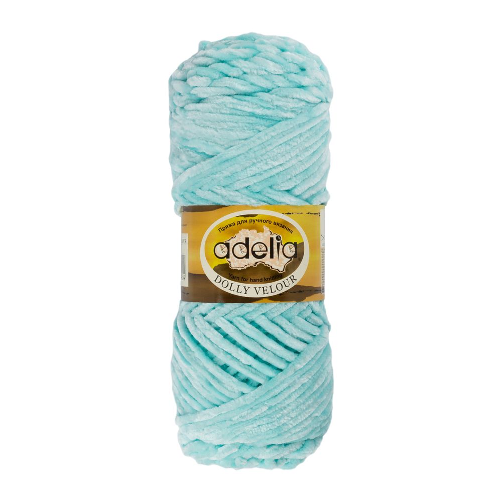 Пряжа Adelia Dolly Velour / уп.5 мот. по 100г, 93м, 41 мятный
