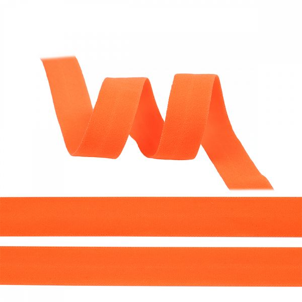 Резинка бельевая (окантовочная) матовая 15.0 мм / 1000 метров, оранжевый неон A3409