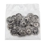 Кнопка пришивная металл ⌀19.0 мм, темное серебро, 10 шт