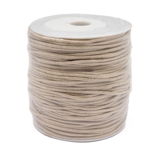 Шнур вощеный ⌀2.0 мм / 100 метров, цв.С098 т.бежевый