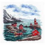 Набор для вышивания нитками МП Студия, Побережье Скандинавии 16х16см