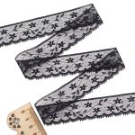 Кружево на сетке 27 мм, 6,8 м, ±4 см, 0623-1266, черный