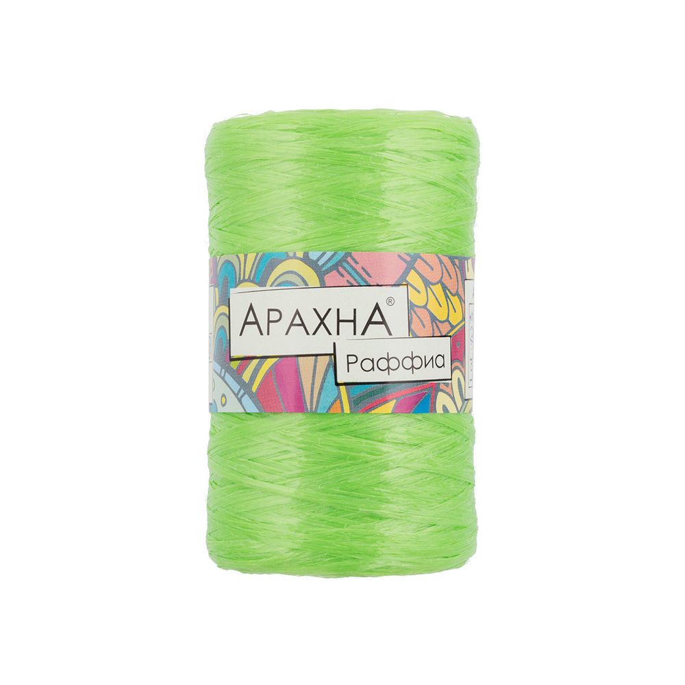 Пряжа Arachna Raffia / уп.5 мот. по 50г, 200м, 18 св.салатовый