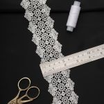 Кружево гипюр (плетёное) 55 мм / 13.7 метров, белый, 3AR1306