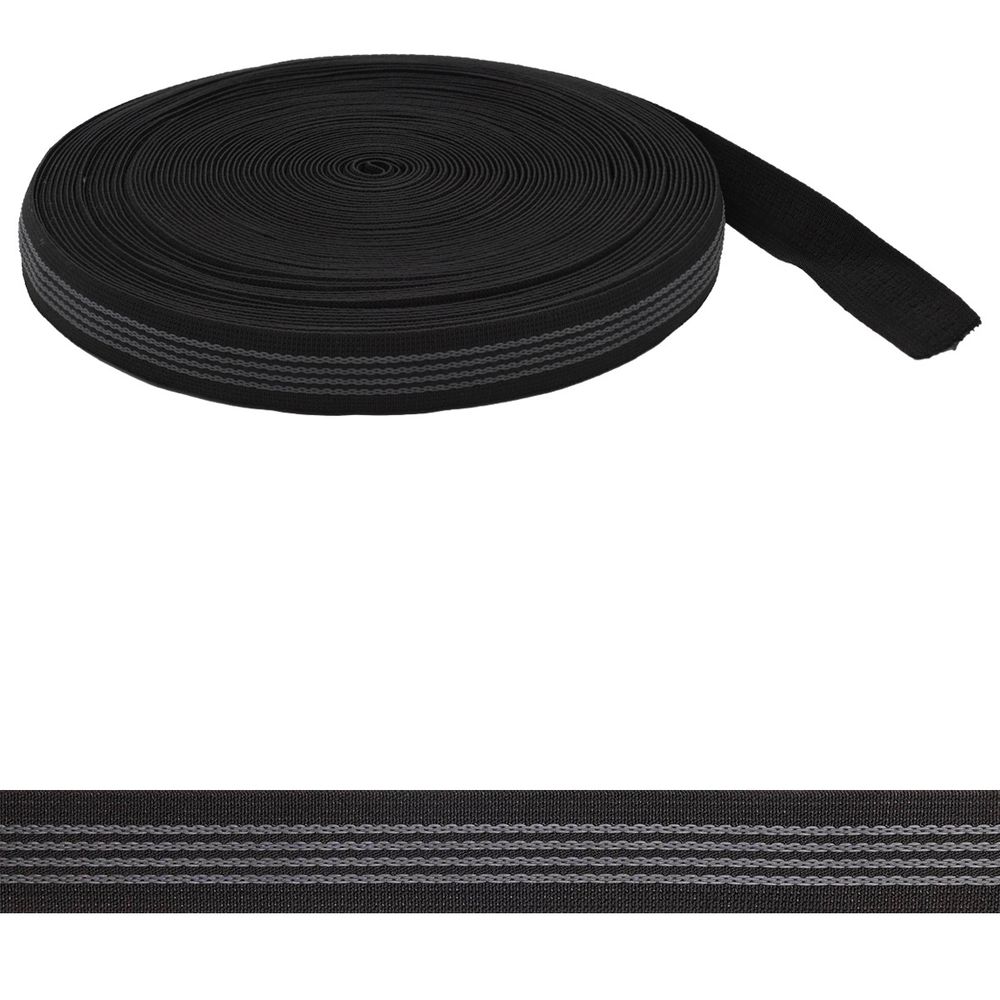 Резинка тканая с латексом 25.0 мм / 20 метров, черный