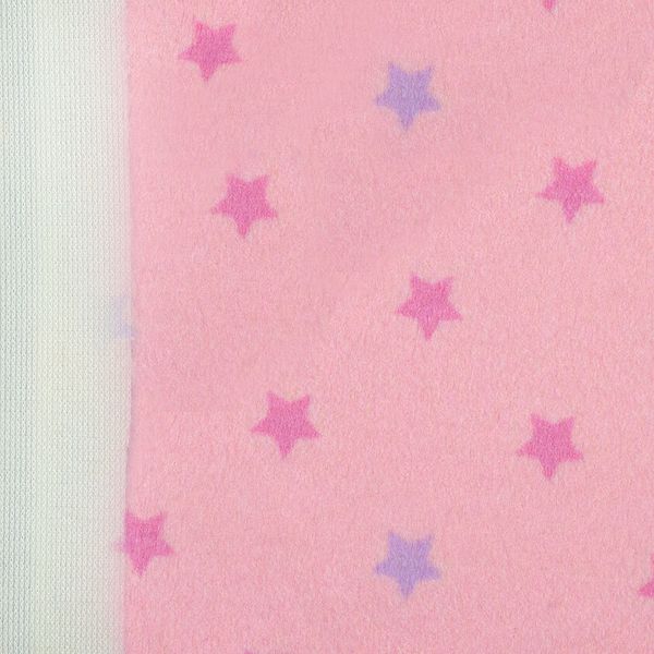 Мех коротковорсовый 3мм с принтом звезды, 47*47см (±2см), 100% п/э (светло-розовый/розовый/сирень) 29496