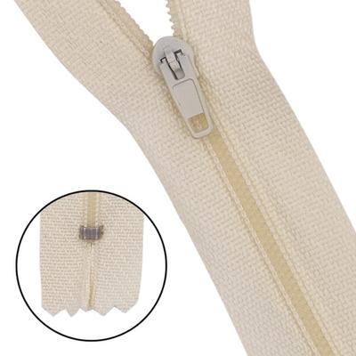 Молния спираль (витая) Т3 (3 мм) 1 зам., н/раз., 40 см, п/автомат, 122 молочный, 10 шт