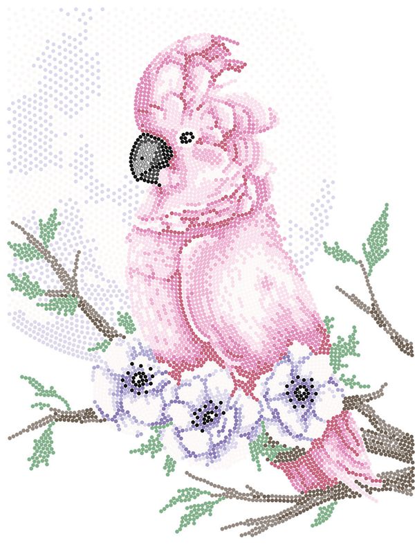 Алмазная (кристальная) мозаика Фрея ALPD-157, на подрамнике Какаду, 30х40 см