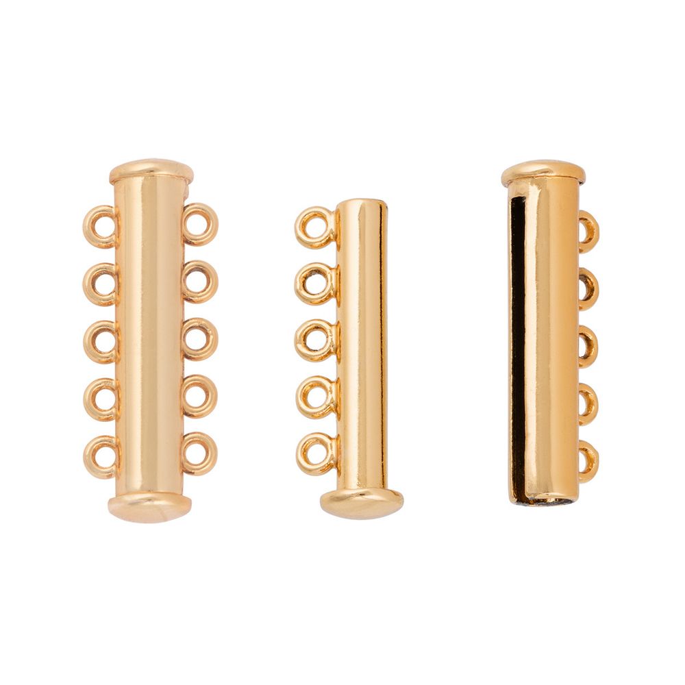 Замок-слайдер магнитный для украшений 10х30 мм, 5 шт, 02 под золото, Zlatka FMK-M08
