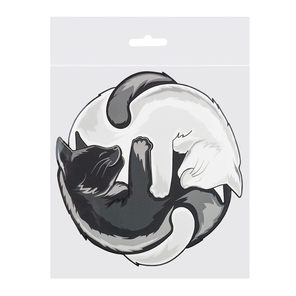 Термотрансфер 18.6х18 см, Коты инь ян, 5шт