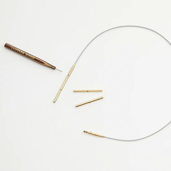 Адаптер для тросика Knit Pro Lantern Moon, длина 35 мм / латунь, 2 шт, 350623