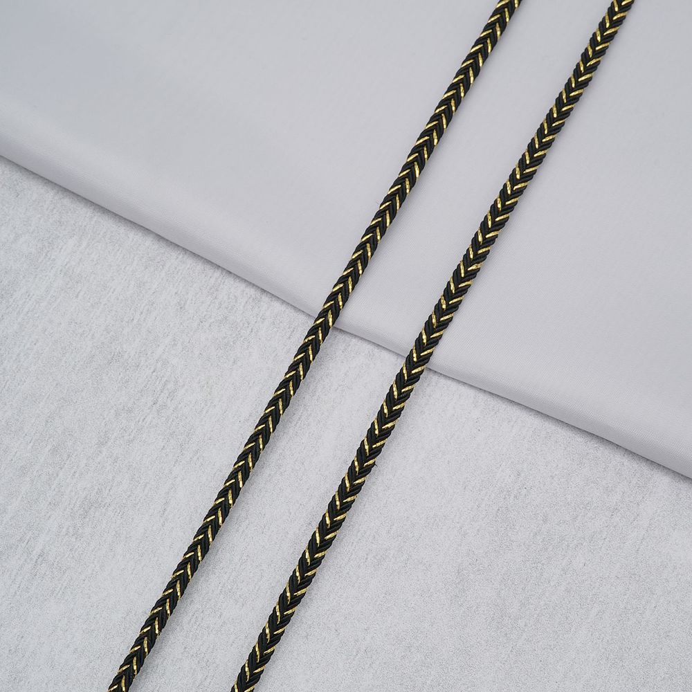 Тесьма отделочная с люрексом 5.0 мм / 45.72 метров, черный/золото