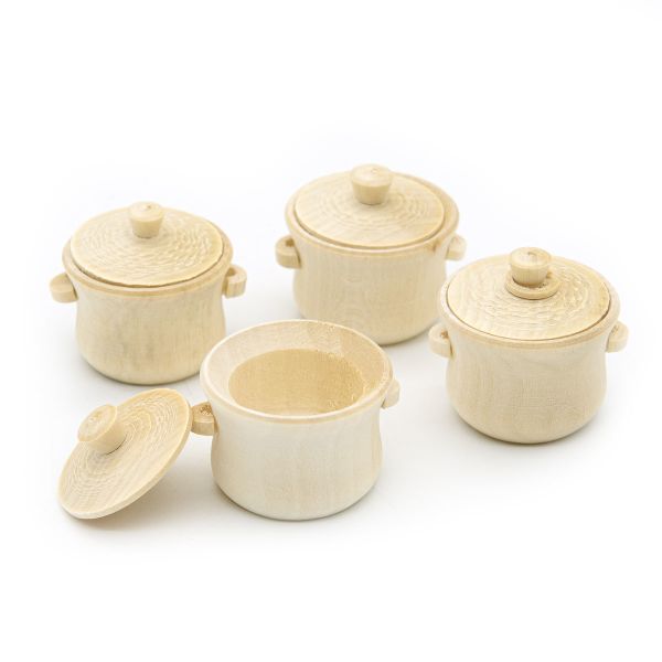 Заготовка для декорирования Кастрюля мини, h3,3х3,7х3,5см, 4 шт