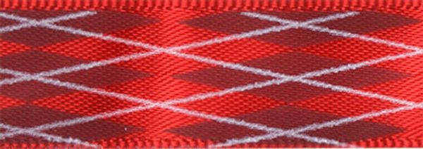 Лента атласная с рисунком 12.0 мм / 22.8±1 метра, L7/065 полоски/красный, Gamma ALP-122